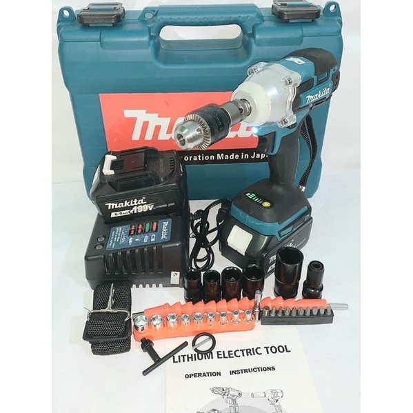 Máy Khoan Pin | Siết Bulong Makita 199v 6ah 550 N/m Không Chổi Than.Tăng Bộ Phụ Kiện Như Hình