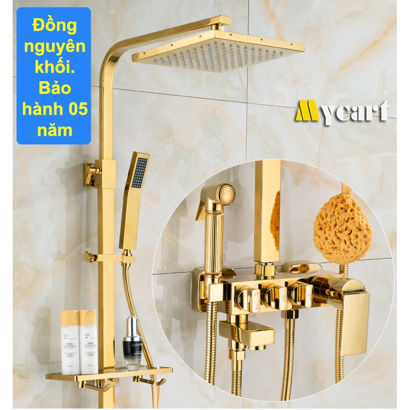 [Mã LIFEXANH03 giảm 10% đơn 500K] Bộ Sen cây tắm đứng nóng lạnh, Sen vòi tắm Bằng Đồng 4 trong 1 - Hàng cao cấp