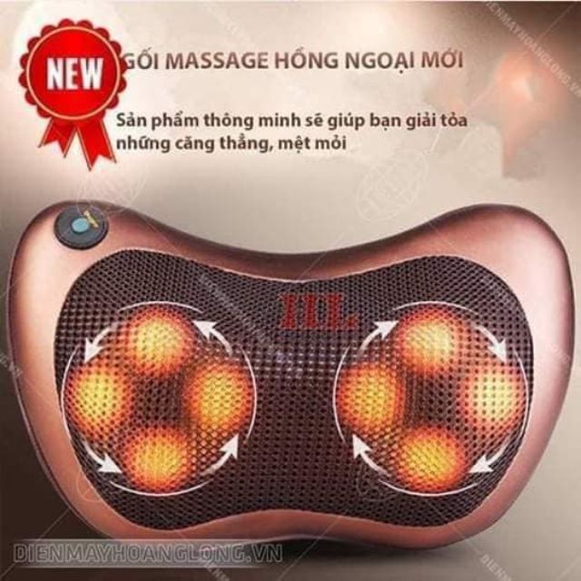 Gối massage hồng ngoại loại 4bi .6 bi.8bi