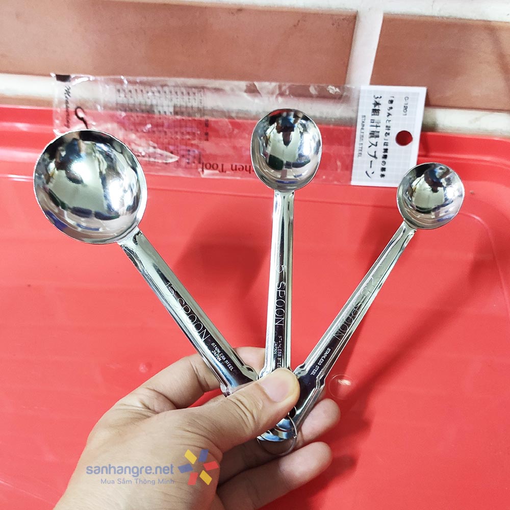 Bộ 3 thìa đong gia vị Inox cao cấp hàng nội địa Nhật C-1201