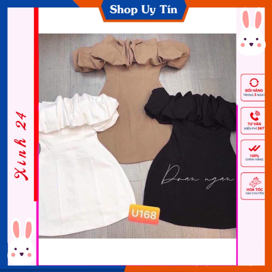 Váy body cá tính trễ vai xếp ly có mút ngực tôn dáng thời trang thiết kế Xinh 24 | BigBuy360 - bigbuy360.vn