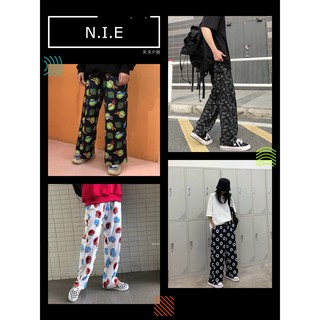 Quần Ống Rộng Unisex Họa Tiết Hoạt Hình Siêu Cưng