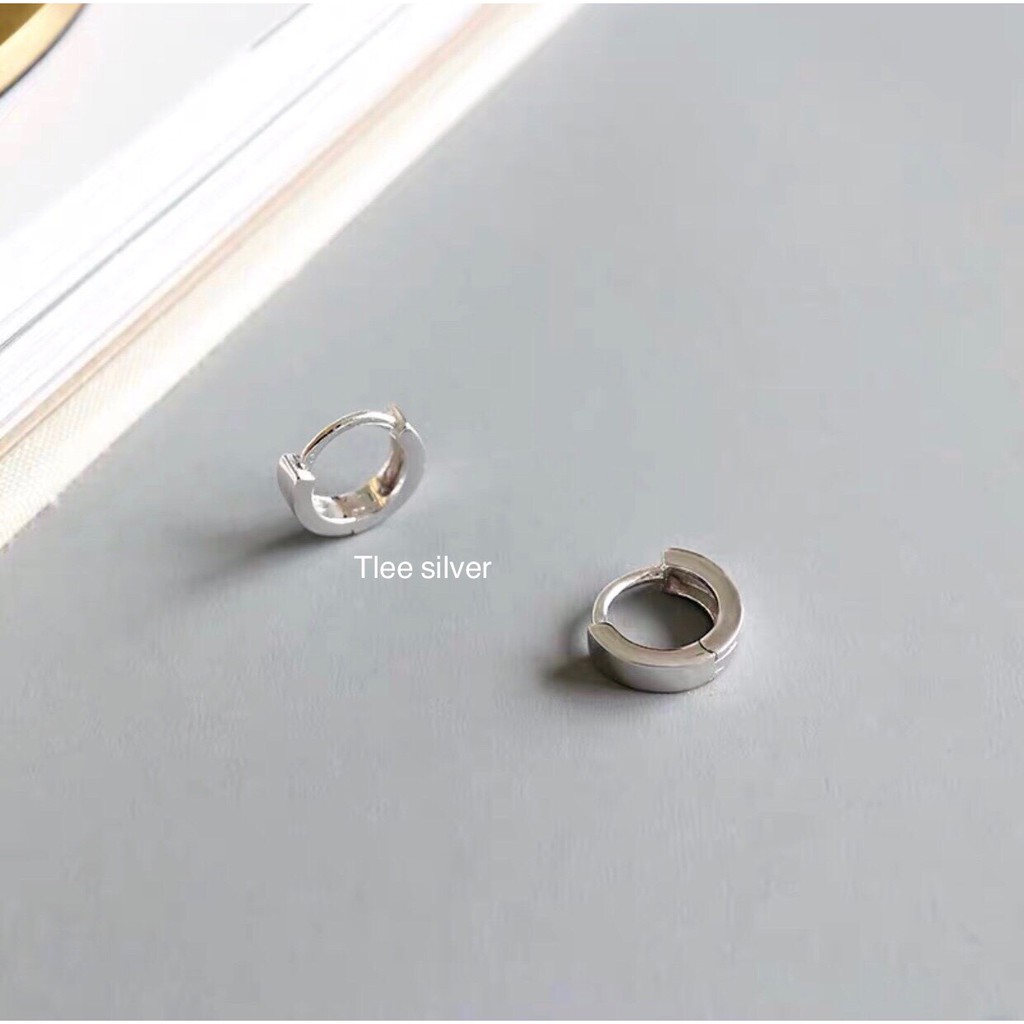 Khuyên bạc TLEE tròn trơn bản dày cá tính TleeJewelry B0368