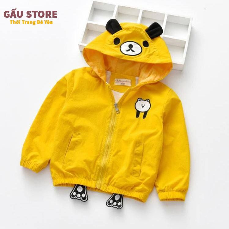 💖ÁO TRẺ EM💖 Áo khoác gió 2 lớp cho bé tạo kiểu dáng GẤU con ngộ nghĩnh - full size cho bé