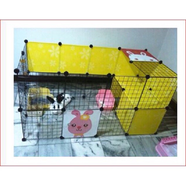 Chuồng thú chó mèo (bán lẻ theo tấm) bằng lưới sắt, nhựa ghép, Size 35.35cm, Size 35.45cm. Tặng 2 chốt gắn.