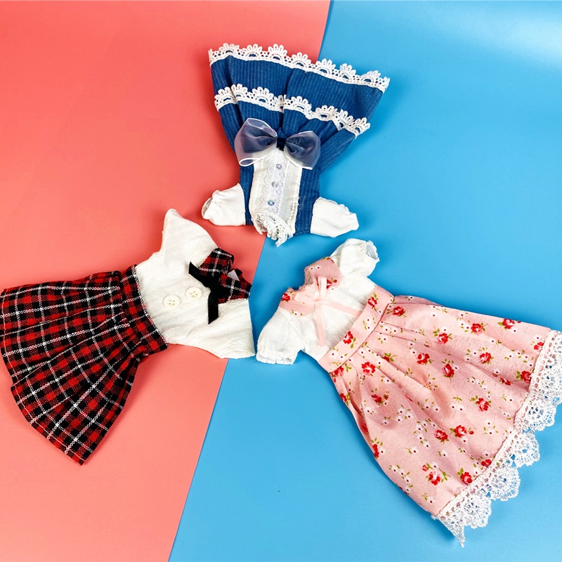 Đầm Lolita Dài 30cm Phối Váy Hoa Dễ Thương Cho Búp Bê Nữ Tỉ Lệ 1/6