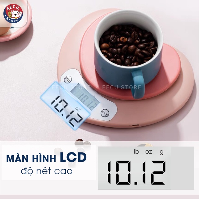 Cân tiểu ly hình trái tim định lượng tối đa 5kg, đồ dùng tiện dụng nhà bếp - Eecu Store