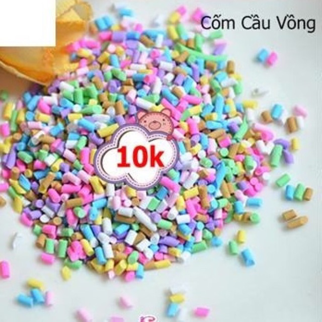 Cốm cầu vồng trang trí Slime 10g