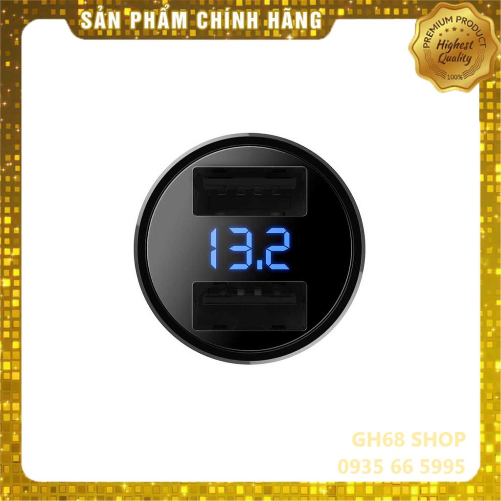 Sạc Trên Xe Hơi Rock H2 Car Charger with Digital Display - Hàng Chính hãng Bảo hành 12 tháng