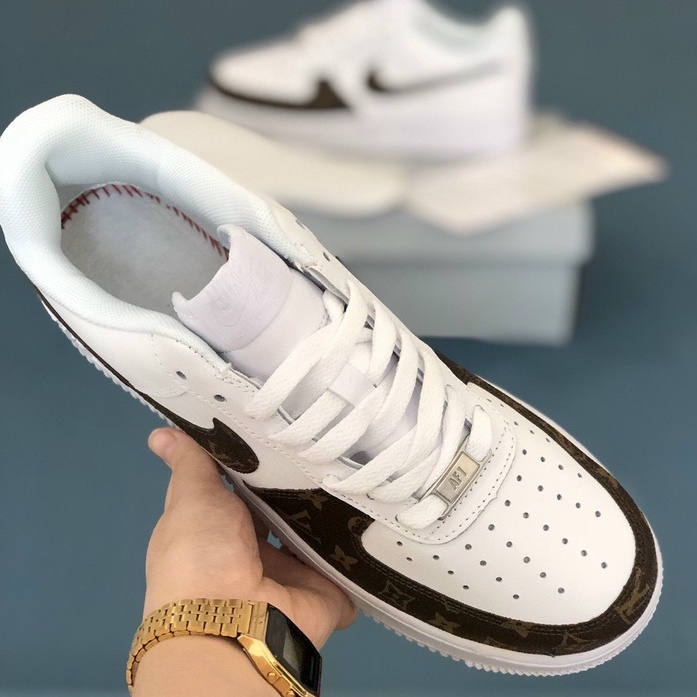 [Full bill +box] Giày Air Force 1 Nam Nữ, Giày Sneaker AF1 LV Nâu Trắng Cổ Thấp Thời Trang Cao Cấp Hottrend 2022 | BigBuy360 - bigbuy360.vn