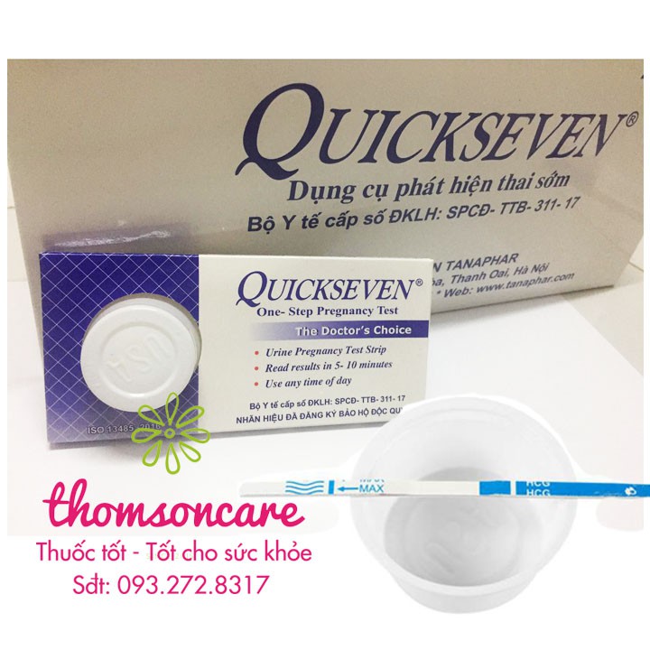 Que thử thai Quickseven - Nhanh, chính xác - giao hàng kín đáo, che tên - Hộp 24 que test