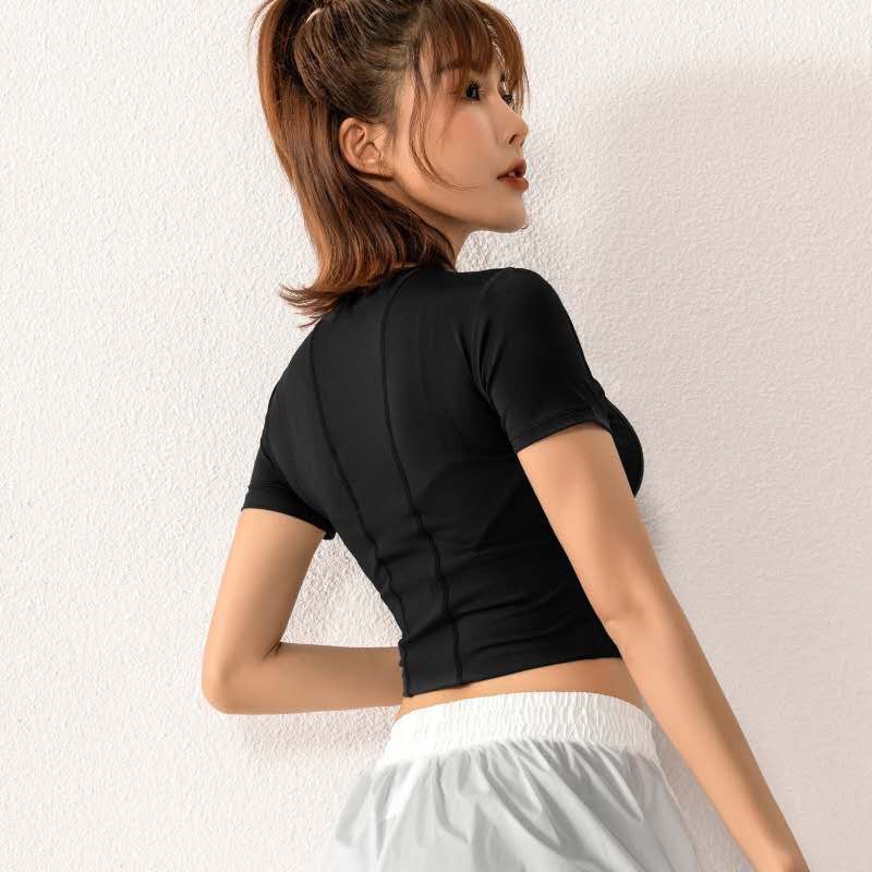 Áo tập, Áo Croptop dáng thể thao chất đẹp mã LM 1807