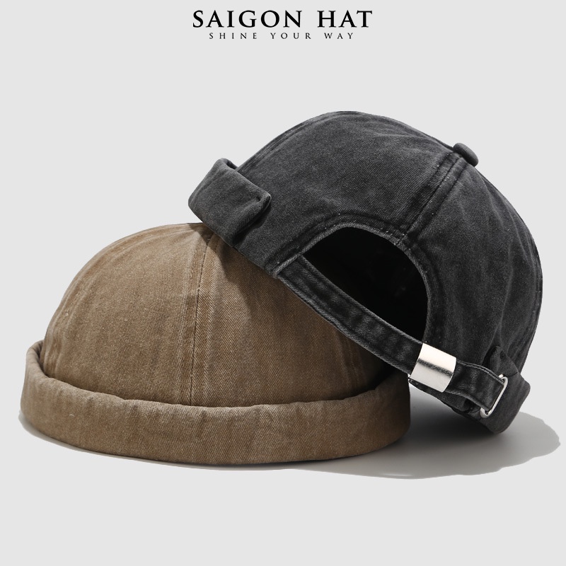 Mũ nón tròn miki hat nam nữ không vành jean wash form đẹp beanie phong cách vitage retro SAIGON HAT