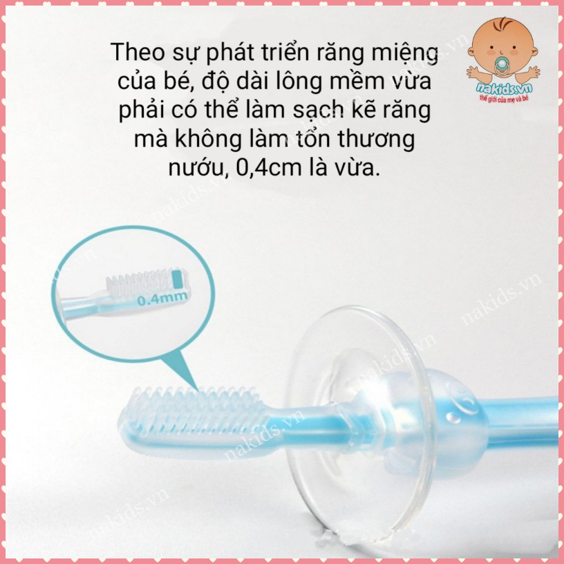 Bàn Chải Silicon Cho Bé Tập Đánh Răng, Chất Liệu Mềm Mại cho bé từ 1 - 3 tuổi