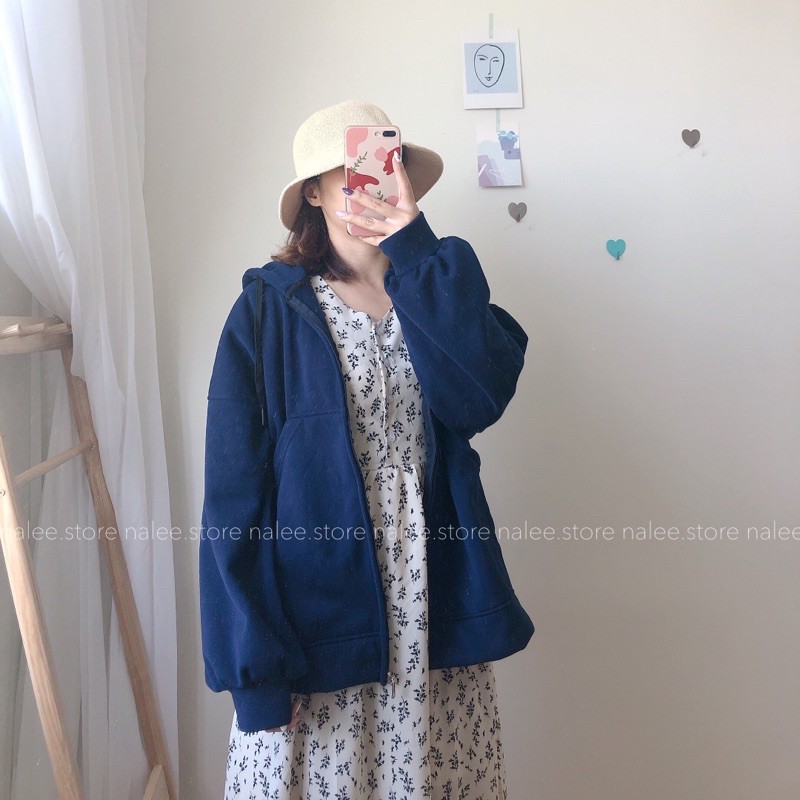 Áo khoác Hoodie nỉ bông Ulzzang tay bồng form rộng sz M L XL | BigBuy360 - bigbuy360.vn