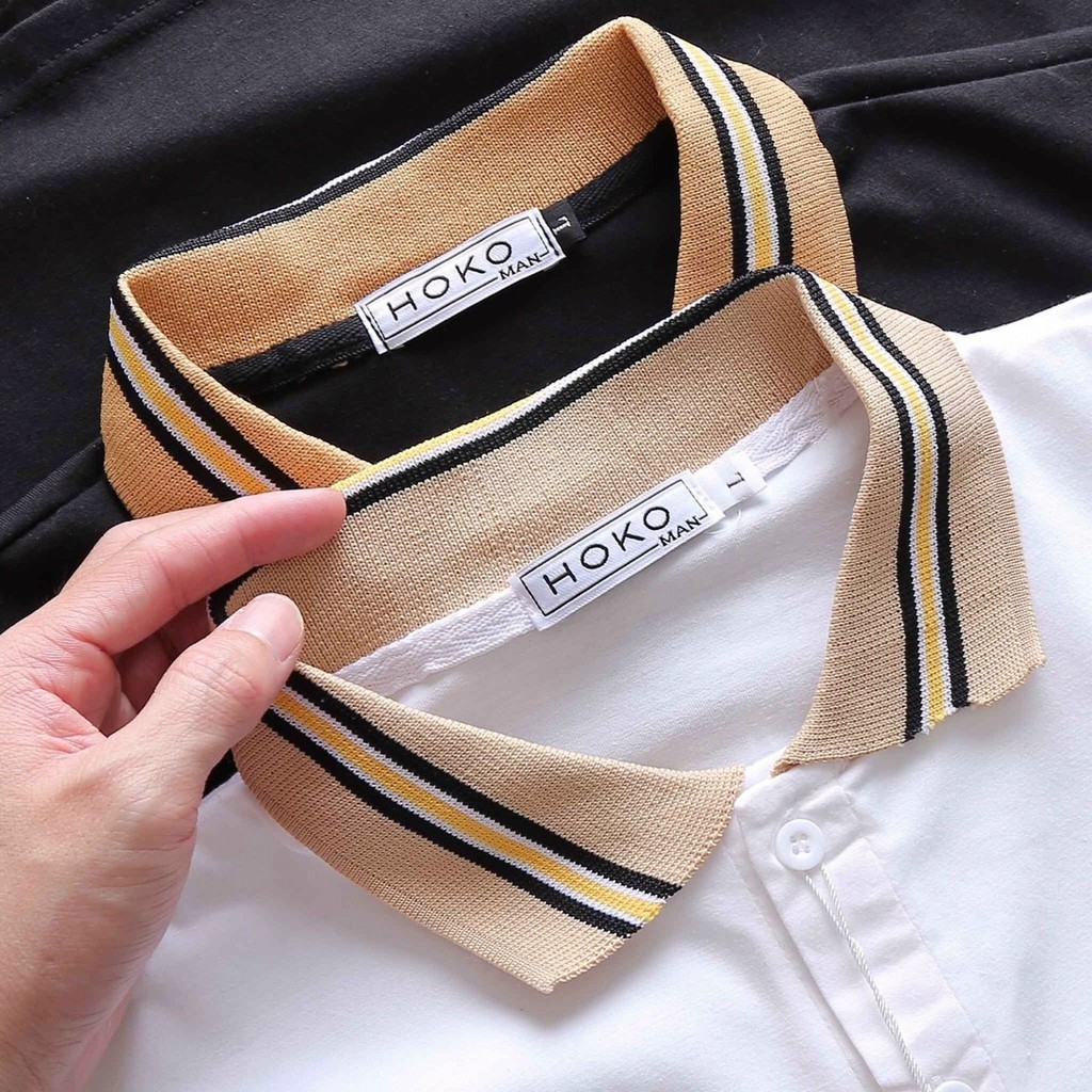 Áo thun nam cổ trụ tay ngắn phối ngực họa tiết logo gấu trẻ trung lịch lãm chất cotton thoáng mát thấm hút mồ hôi tốt | BigBuy360 - bigbuy360.vn