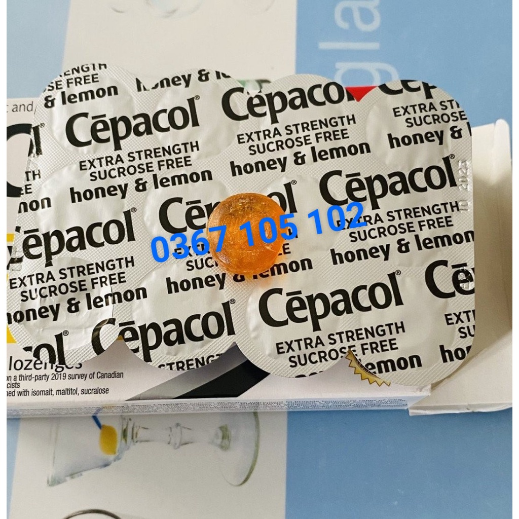 Viên ngậm giảm ho, giảm rát họng, không đường Cepacol hộp 36v, Canada dành cho trẻ em từ 5 tuổi , người lớn
