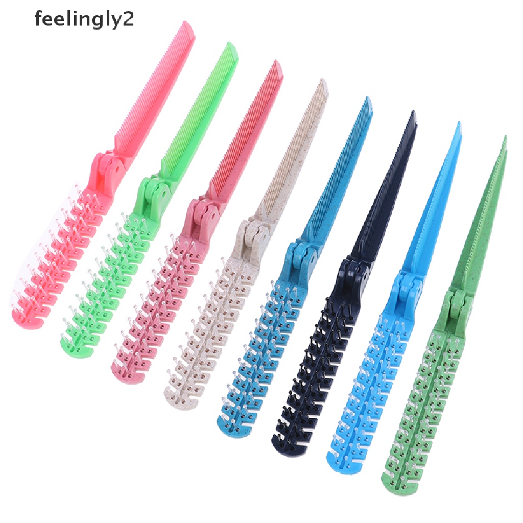 [Hàng mới về] Lược chải tóc hai đầu chất liệu nhựa có thể gấp gọn tiện lợi dành cho nữ