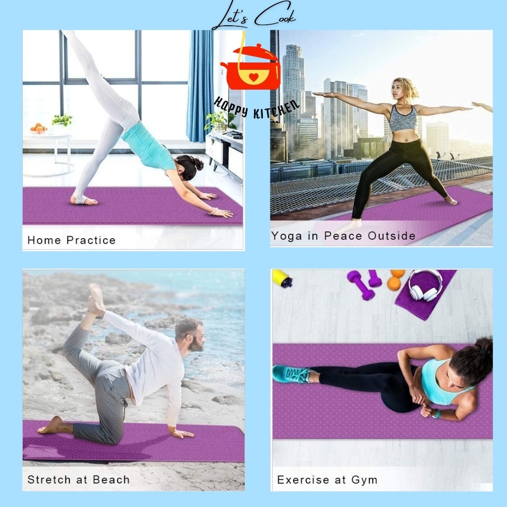 Thảm tập yoga định tuyến TPE chống trượt cao cấp thể dục tại nhà