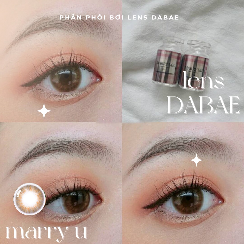 hãng Olens MARRY ME kính áp tròng  Hàn Quốc lens nâu cam giãn nhẹ chất liệu hema có độ cận