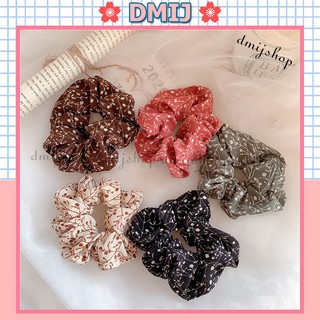 Cột tóc vải scrunchies nhiều màu dây buộc tóc họa tiết lá phong