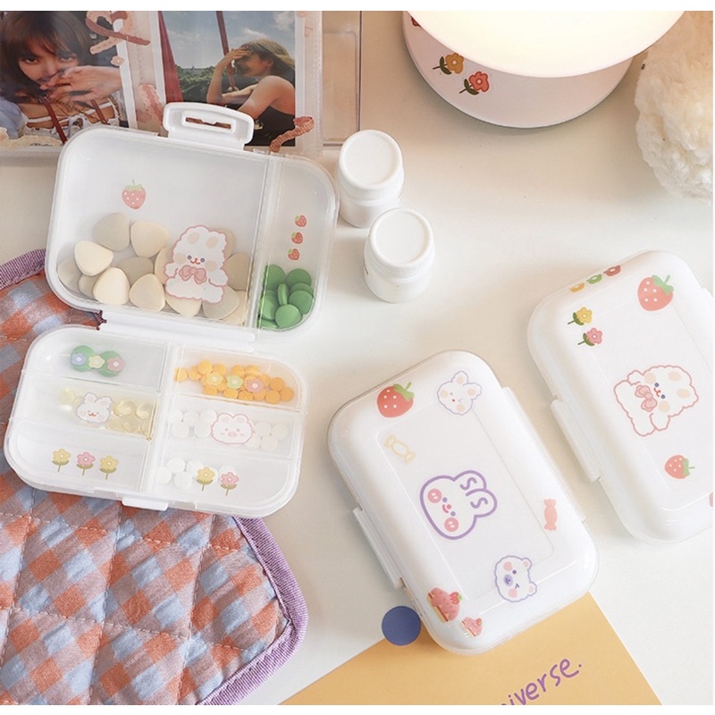 Hộp Mini 8 Ngăn Đựng Trang Sức / Phụ Kiện Tiện Lợi