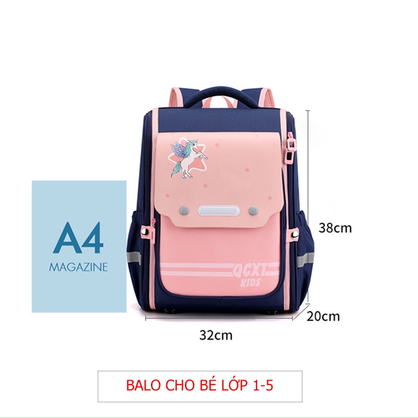 Balo chống gù cho bé tiểu học cặp đi học chống nước cho trẻ em QCXT  PSB113