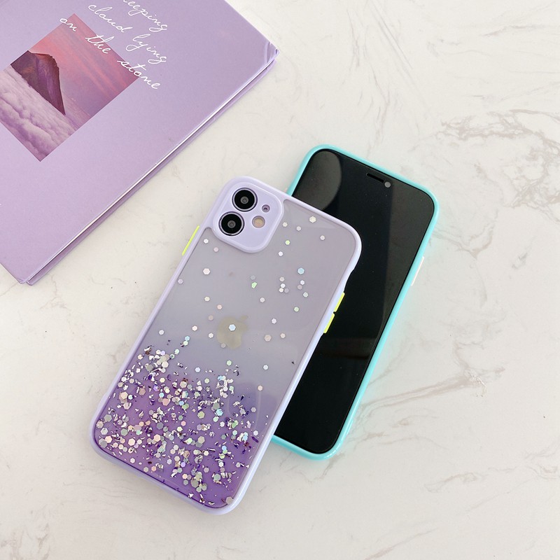 Ốp điện thoại trong suốt phối màu lấp lánh cho Iphone 7 8 Plus 11 Pro Max X Xs Max Xr Iphone 11 Se 2020