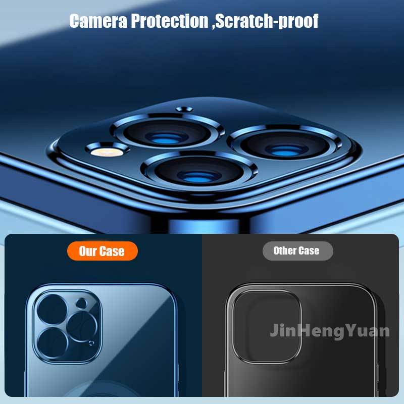 Ốp điện thoại silicone trong suốt mạ điện có nam châm dành cho IPhone 13 12 11 Pro Max 12Mini 13 Mini