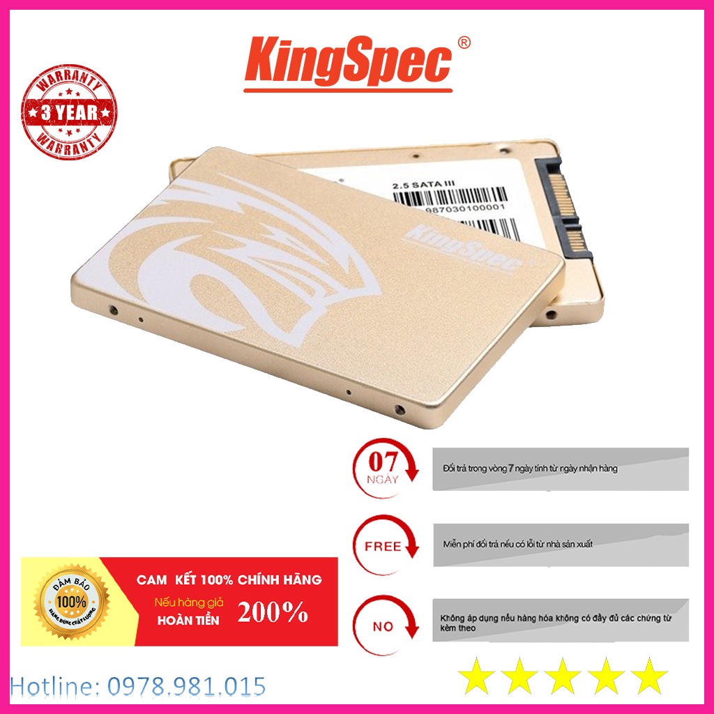 Ổ Cứng SSD Kingspec 120GB / 128GB / 240GB / 256GB P4 2.5" Sata III- Bảo Hành 36 Tháng