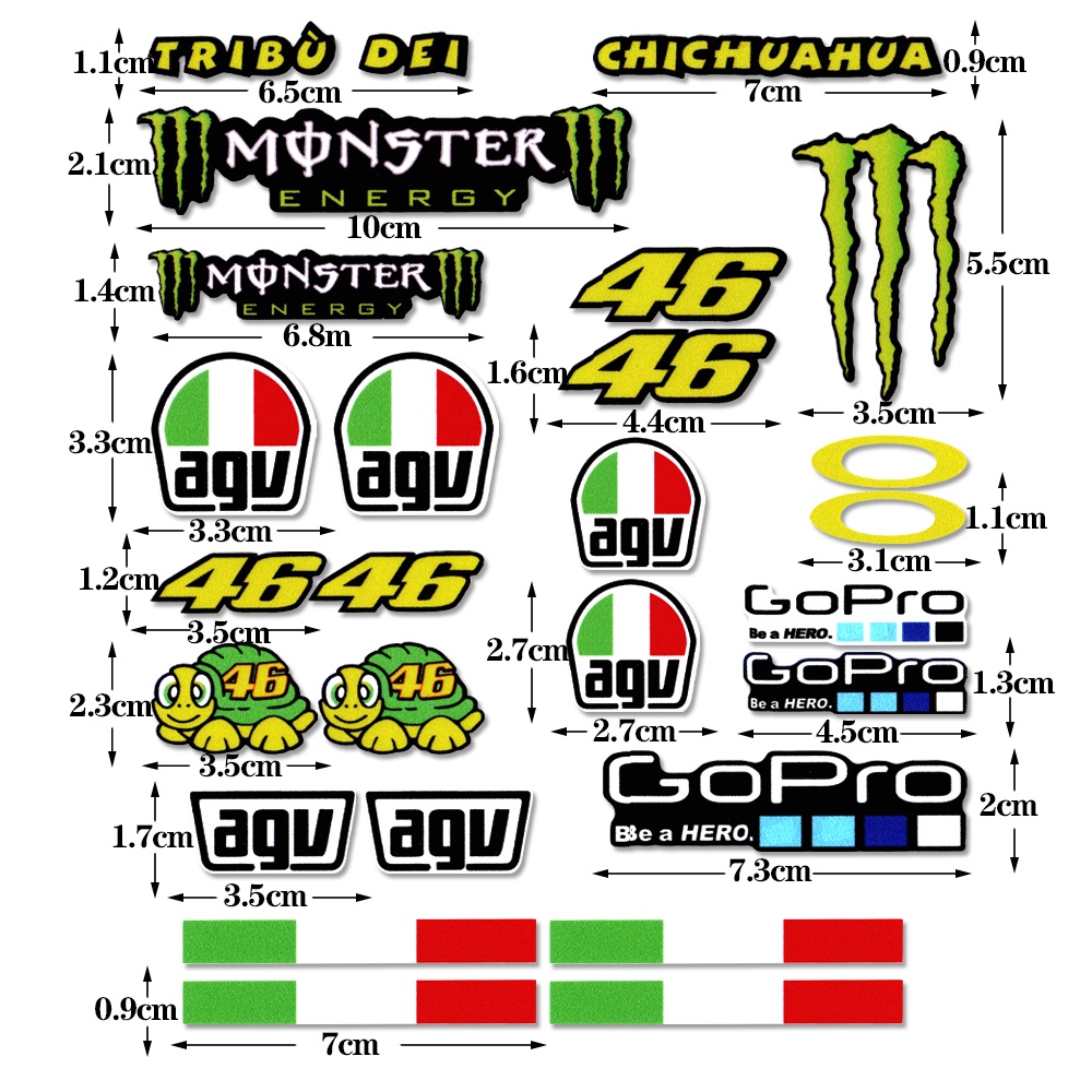 Sticker Phản Quang Dán Trang Trí Mũ Bảo Hiểm Xe Mô Tô 46 Yamaha 46