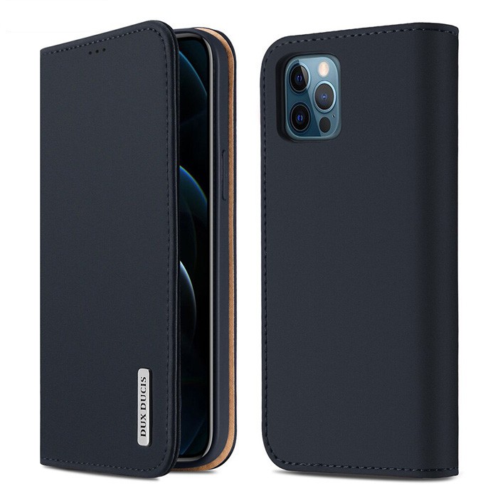 Bao da iPhone 12 Pro Max, iPhone 12 Pro, iPhone 12, iPhone 12 Mini Dux Ducis Wish Genuine Leather Vintage cổ điển