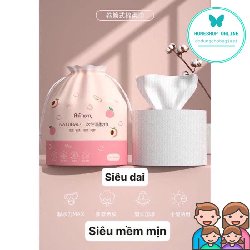 Khăn lau mặt khô tẩy trang đa năng YAGOONA cotton cao cấp YGN01 túi hồng Giá Sỉ Home Shop Online