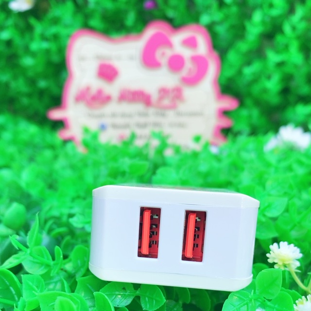 Cục sạc kép tặng kèm dây sạc iphone/ipad/android HELLO KITTY