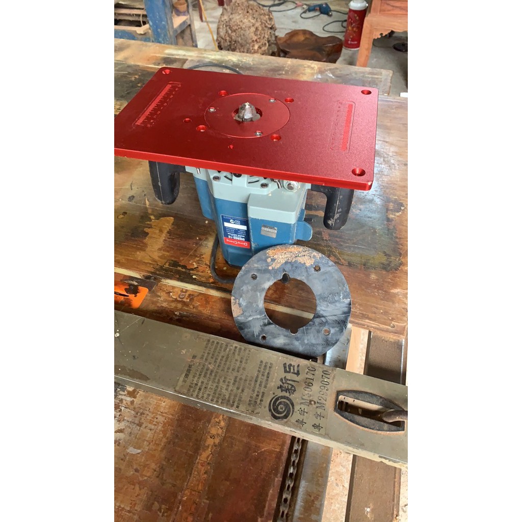 Mặt Bàn Máy Phay Đỏ - Mặt Bàn Máy Soi Cầm Tay Cốt 12.7mm chất liệu nhôm nguyên khối