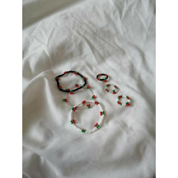 NHẪN VÒNG TAY VÒNG CỔ KẾT TRÁI CHERRY CUTE ĐỈNH