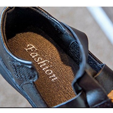 Giày Sandals Đế Bằng Chống Trượt Màu Trơn Thời Trang Anh Quốc Cho Bé Từ 3-16 Tuổi