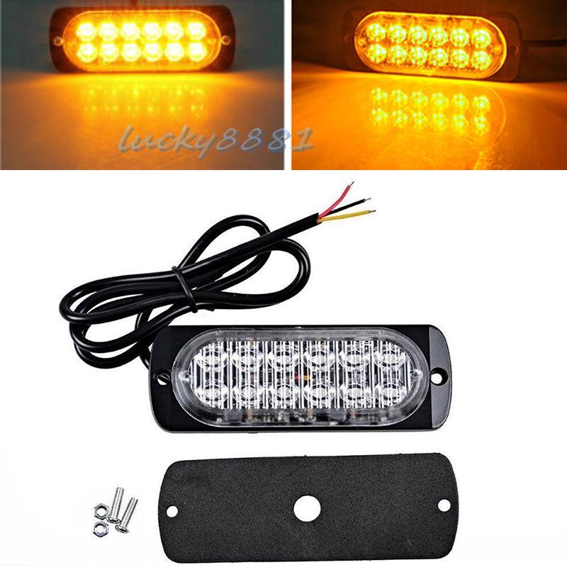 Đèn LED cho xe hơi DC 12-24V 36W màu vàng 12 bóng | BigBuy360 - bigbuy360.vn