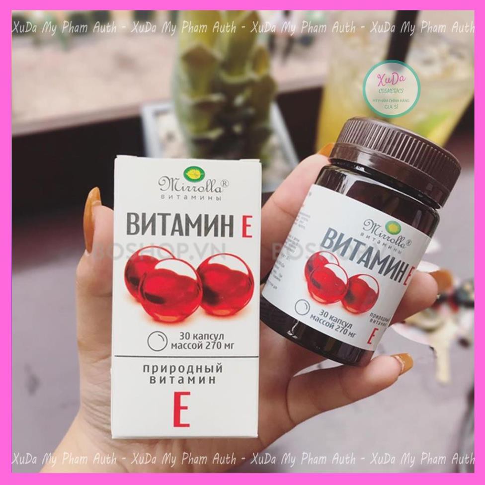 Vitamin E Đỏ Nga mẫu mới lọ nhựa 30 viên Hàm Lượng 270mg và 400mg | Thế Giới Skin Care