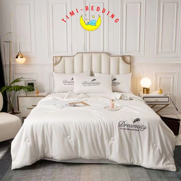 Bô chăn ga gối dreamcity home phi lụa chăn trần cao cấp, sang trọng, mềm mại và mái mẻ – Timibedding