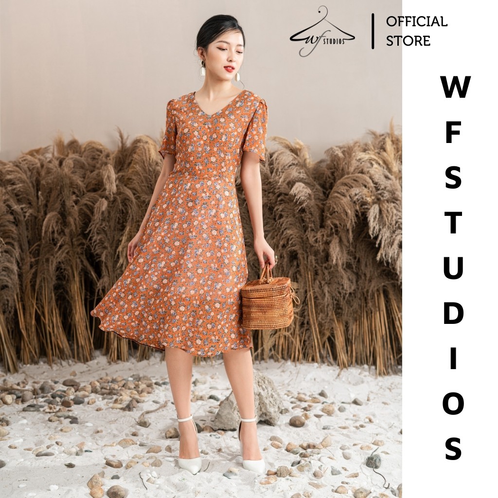 Đầm hoa xoè dáng lỡ cổ tim-Sunny Dress-V11-wfstudios | BigBuy360 - bigbuy360.vn