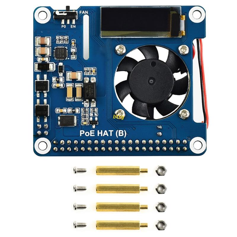 Bảng Mạch Mở Rộng Raspberry Pi 4 Model B / 3b + Oled Và 802.3af Poe