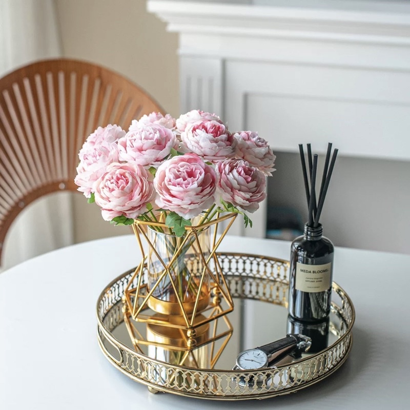 Khay Tráng Gương,Khay Decor Kim Loại Đựng Mỹ Phẩm Trang Sức