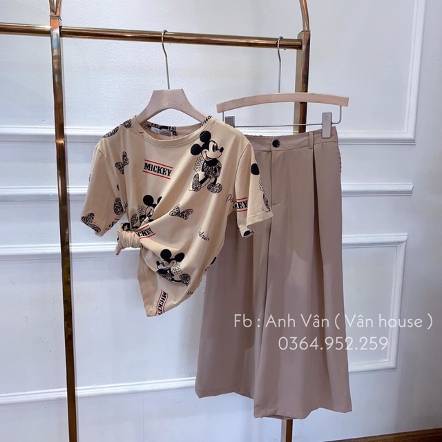 Sét áo phông mickey quần ống rộng sang chảnh | BigBuy360 - bigbuy360.vn