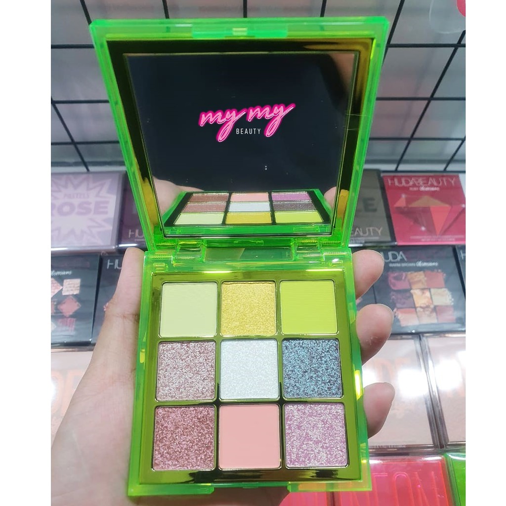 Huda Beauty - Bảng phấn mắt Neon 9 Ô Màu Rực Rỡ Pressed Pigment Palette
