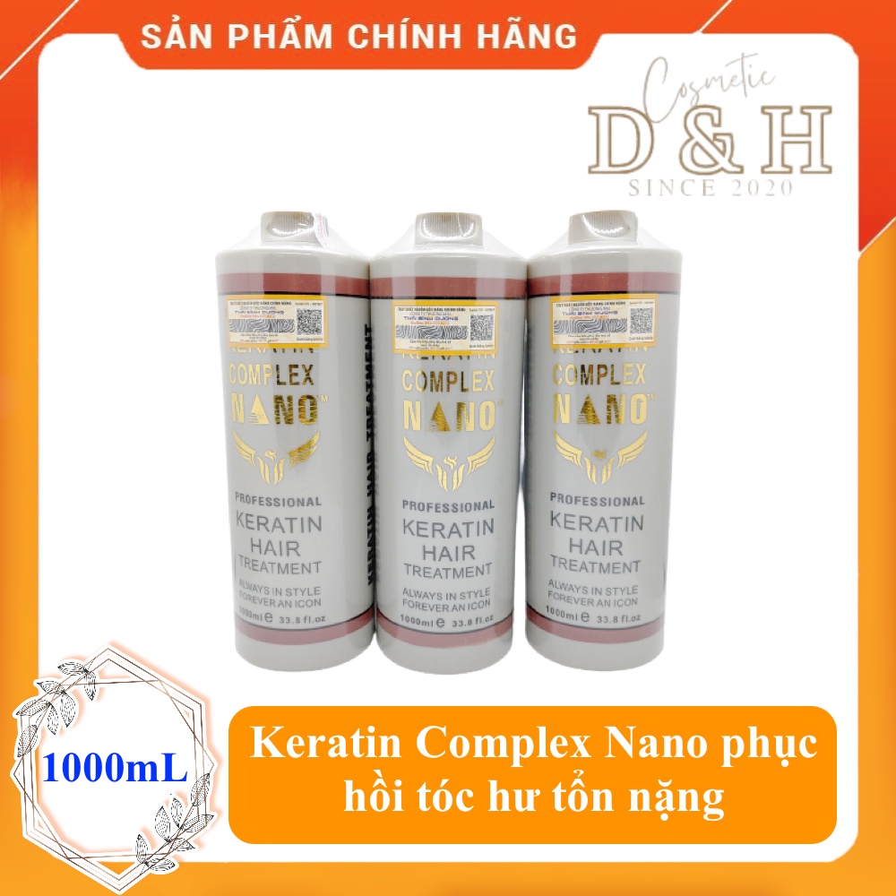 Hấp Keratin Complex Nano phục hồi tóc hư tổn nặng - 1000ml