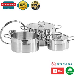Bộ Nồi Inox 5 đáy SUNHOUSE MAMA SH784 [Có Ảnh Thật]