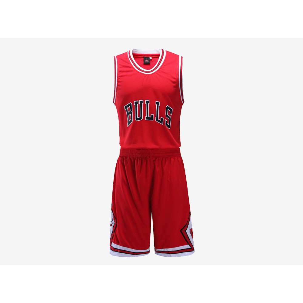 Bộ quần áo bóng rổ NBA Chicago Bulls trơn không số hàng đẹp nam nữ vải mè thoáng mát thấm mồ hôi tốt