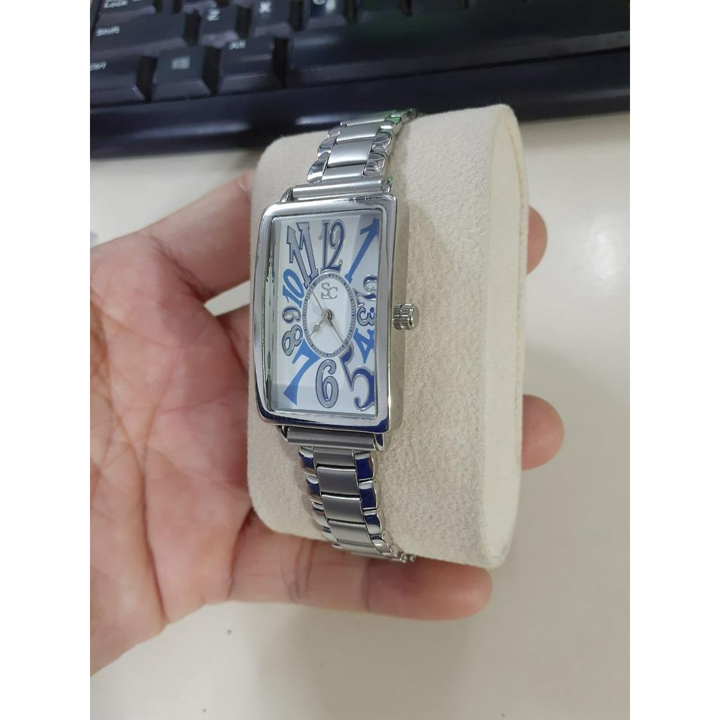 Đồng hồ nữ đẹp SC SaintClair mặt hình chữ nhật second hand si Nhật
