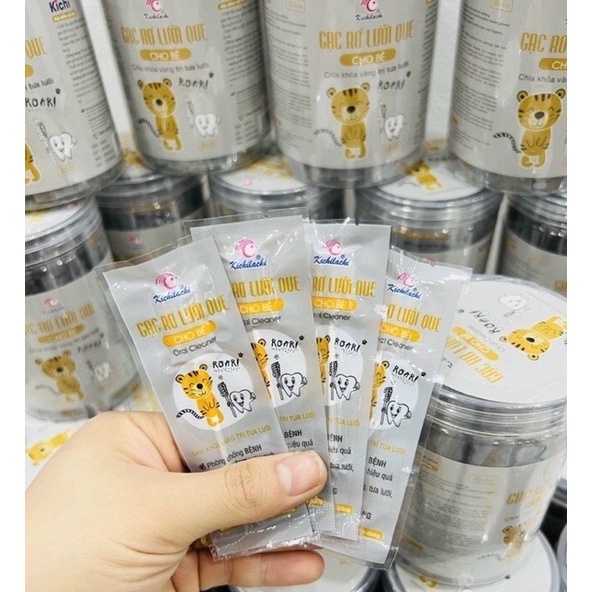Hộp 30 Que gạc rơ lưỡi , tưa lưỡi Kichilachi Kichi vệ sinh răng miệng cho bé